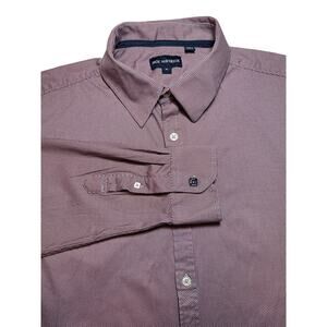 Jack Maverick Button Up Shirt Men's XL Long Sleeve Burgundy Cotton Stretch